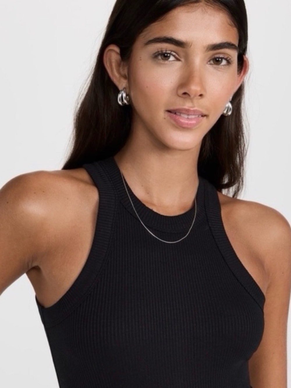 WESLEY | XS | WSLY The Rivington Cropped Ribbed High Neck Tank
